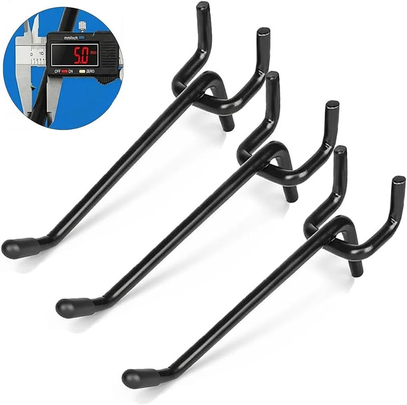 Hogurity 80 Pack 6 Inch Black Pegboard Hooks,Extra Thick 1/4" Peg Board Hooks Heavy Duty for Hanging, Pegboard Accessories for Kitchen, Gym,Garage,Store Wall Organizer - Image 1